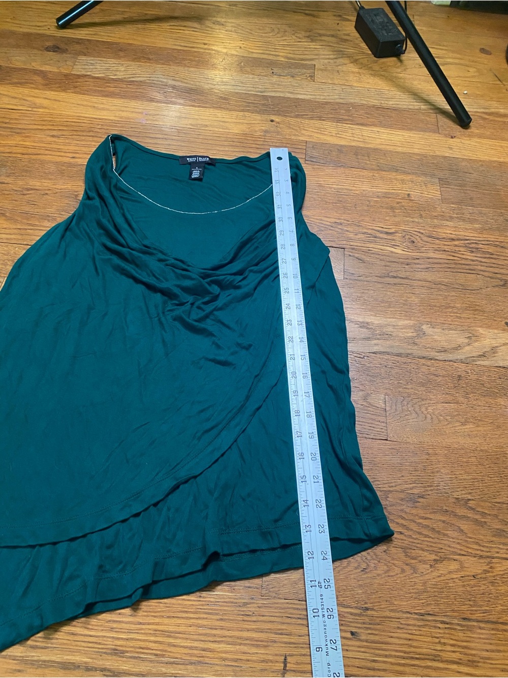 White House Black Market Draped Asymmetrical Sleeveless Top Emerald Green Size S - Picture 5 of 8
